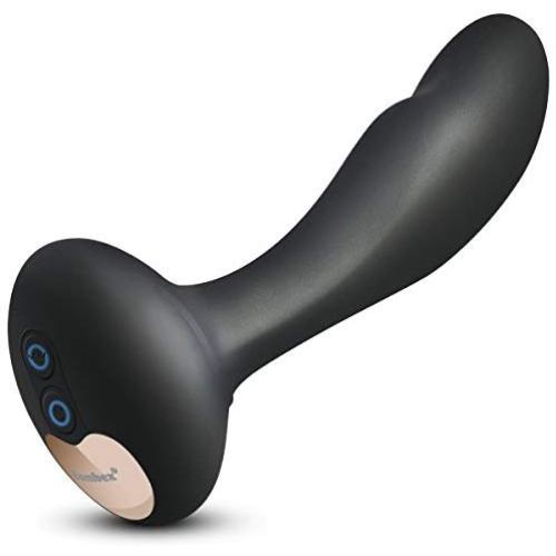 BOMBEX Vibrating Prostate Massager - Ultra Smooth Silicone P-Spot G-Spot Vibrator with 10 Speeds, Rechargeable & Waterproof Anal Sex Toy for Men Women and Couples, Matte Black