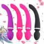 Cordless Wand Massager 10 Powerful 20 Modes, Hand-held Personal Full Body Back Neck Shoulder Massager Rechargeable Waterproof - Soft Touch -8.8 inches - 1.4 inches - Bathroom Accessories