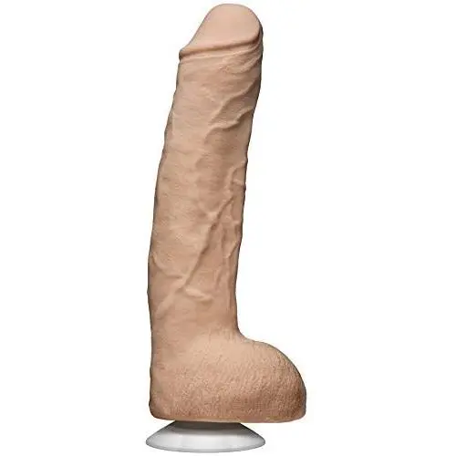 Doc Johnson The Legendary John Holmes - 12 Inch ULTRASKYN Dildo with Removeable Vac-U-Lock Suction Cup Base - 10 inches of Insertable Length - Harness Compatible - Storage Bag Included
