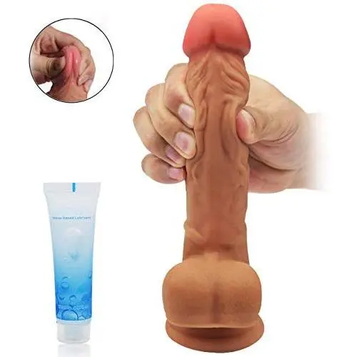 Realistic Silicone Dildo with Suction Cup – Adorime Double Layer Lifelike Penis Dong Cock Anal Sex Toys for Women Masturbation Realistic Silicone Dildo with Suction Cup – Adorime Double Layer Lifelike Penis Dong Cock Anal Sex Toys for Women Masturbation