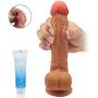 Realistic Silicone Dildo with Suction Cup – Adorime Double Layer Lifelike Penis Dong Cock Anal Sex Toys for Women Masturbation