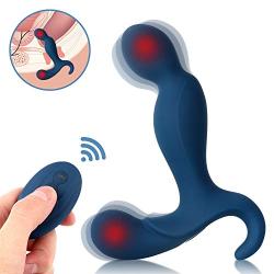 Male Prostate Massager Sex Toy with Dual Motors 10 Stimulation Patterns for Wireless Remote Anal Butt Plug