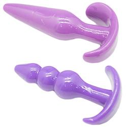 Roxy Sex Toys Butt Plug 2 Piece Anal Plug Set for Men & Women Silicone Toys Purple