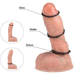 Penis Ring Set,Silicone Cock Ring,Soft Stretchy Erection Ring for Men Longer Harder Stronger Erection (3 Pack)