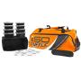 Isolator Fitness 4 Meal ISODUFFLE Gym Bag Meal Prep Management Insulated Duffle Lunch Bag with 8 Stackable Meal Prep Containers, 2 ISOBRICKS and Shoulder Strap -Made in USA (Orange)