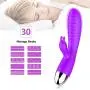 USB Cable Rechargeable Quiet Waterproof Dual Motor Soft 30-Speed Wireless Vibrate Wand Body Aches Pains Best Rated for Travel Gift Massager (Purple)