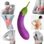 Handheld Eggplant Vib Massager, Rechargeable Waterproof Strong Vegetable Massage Magic Wand Mini Compact Massager Purple by ALBK