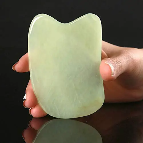 Jade Gua Sha Scraping Massage Tool, Premium Nepherite Jade Stone, Hand Made Great Guasha Tool for ASTYM, Graston, Myofascial Release | Helps Reduce Muscle Soreness, Pain Relief | Smooth Thin Edge