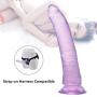 7.87 Inch Dildo with Suction Cup Realistic Dong Fake Penis Adult Sex Female Masturbation Toys(Purple)