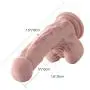 Bombex FDA Approved Silicone Dildo with Stronger Suction Cup Base - Whopper Dong W/Balls-Lifelike Cock,Flesh,7.2 Inches 100% Satisfaction Guaranteed