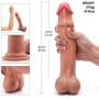 10Inch Realistic Dildo Dual-Layered Silicone Cock with Full Shaped Balls and Strong Suction Cup Didlo for Life-Like Experience Hands-Free Anal and Pussy Play Masturbation Luvkis Dido Sex Toy for Women