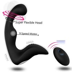 Rechargeable Massager Electronic for Relaxation Massaging with Multiple Vibrating Speed and Patterns Waterproof Silicone Plug for Body Massage 12 Functions with Wireless Remote Control, Black