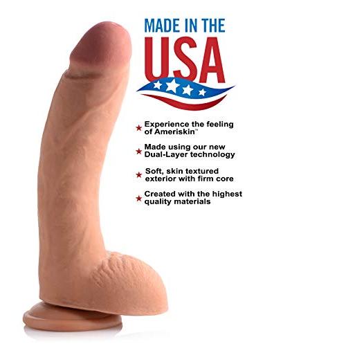 Usa Cocks Ultra Real Dual Layer Suction Cup Dildo, Medium Skin Tone, 10 Inch