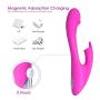 G Spot Rabbit Vibrator Dildo with Bunny Ears Clitoral Vagina Vibrating Stimulation for Women, Ridmii Waterproof Quiet Dual Motors Tongue Sucking Finger Vibrators with 17 Vibration Modes Rechargeable