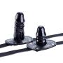 YiFeng Lockable Dildo Penis Mouth Gag with Lock Bondage Leather Strap On BDSM Adult Sex Toy (Long)