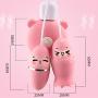 Double Head Waterproof Pleasure Silent 7 Speeds Mode Sucking USB Rechargable Dual Motor Bu-llet Vibrating Vǐbrǎtǒr Multi-Functional Massage Memory Function Suction Vibartion Pink