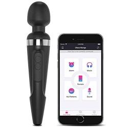 LOVENSE Domi Mini Wand Vibrator, Powerful & Quiet Stimulator with Dual Rotating Head, Bluetooth Phone App Control, Customizable Vibrations & Partner Play