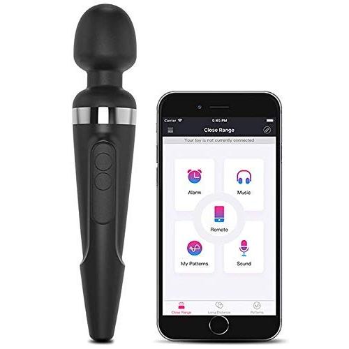 LOVENSE Domi Mini Wand Vibrator, Powerful & Quiet Stimulator with Dual Rotating Head, Bluetooth Phone App Control, Customizable Vibrations & Partner Play