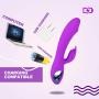 G Spot Rabbit Vibrator with Clit Stimulator for Double Stimulation Rechargeable, SHEQU Waterproof Vibrating Dildo Vibrator Sex Toys with 10 Powerful Vibrations for Women Couple Vagina Anal Play
