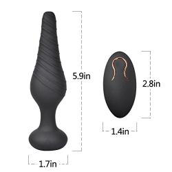 Vibrating Anal Vibrator with 10 Vibration Modes, Rechargeable Silicone Butt Plug Massager