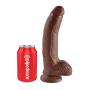Pipedream King Cock with Balls, Brown, 9 Inch