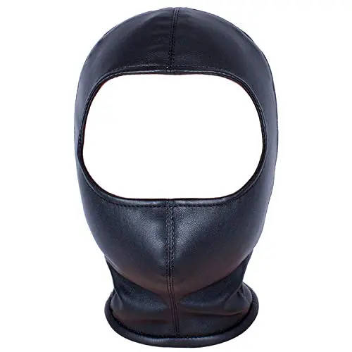 Leather Bondage Cosplay Mask Hood, Black Full Face Breathable Restraint Head Hood, Sex Toys, for Unisex Adults Couples, BDSM/LGBT Halloween Masquerade Mask Leather Bondage Cosplay Mask Hood, Black Full Face Breathable Restraint Head Hood, Sex Toys, for Unisex Adults Couples, BDSM/LGBT Halloween Masquerade Mask