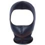 Leather Bondage Cosplay Mask Hood, Black Full Face Breathable Restraint Head Hood, Sex Toys, for Unisex Adults Couples, BDSM/LGBT Halloween Masquerade Mask