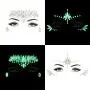 Noctilucent Face Gems Luminous Temporary Tattoo Stickers Acrylic Crystal Glitter Stickers Waterproof Face Jewels Rainbow Tears Rhinestone for Party, Rave Festival, Dress-up of ZLXIN(8 Pcs A Set)
