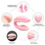 Six Couples Toys Straps Couples Toys U Shape Electric Wireless Rechargeable Mini Finger Massager with 10 Strong Vibration Hands Free U Shape Toy T-Shirt