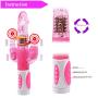 Haiya Rabbit Vibrator Dildo G-spot Multi Speed Rotation and Vibration Massager Simulation Sex Toy - Pink