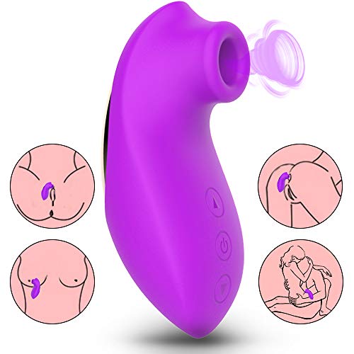 Clitoral Sucking Vibrator for Clit and Nipple Stimulation, Treediride Silicone Adult Lip Kissing Sucker Massager with 10 Suction Modes Rechargeable Adult Toys Waterproof Oral Sex for Women Orgasm