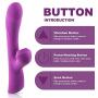 Clitoral Sucking Vibrator for Women, Heating Dildo Vibrator G Spot Clitoris Anal Massager with 10 Vibration & 3 Suction Patterns Adult Sex Toys Vibe Rechargeable Waterproof (Purple)