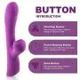 Clitoral Sucking Vibrator for Women, Heating Dildo Vibrator G Spot Clitoris Anal Massager with 10 Vibration & 3 Suction Patterns Adult Sex Toys Vibe Rechargeable Waterproof (Purple)