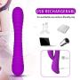 G Spot Vibrator - Silicone Clitoris Vagina Stimulator- Vibrator Rechargeable Waterproof Massager-Dildo 9 Modes for Couples and Women 8.31 in (Puple)