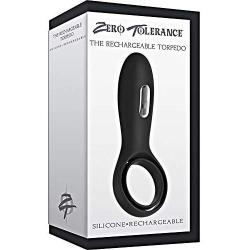 Evolved Novelties Zero Tolerance Vibrating Rechargeable Cock Ring Torpedo, Black