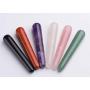 JIC Gem 6pc Natural Crystal Massage Wand for Face Acupuncture Therapy Pointed Stick Tretament Gua Sha Scraping Tool for Reiki Healing