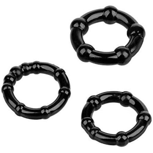 BINFEN Exercise Training Time Delay Bands - Set of 3 Different Size Black Rings - Flexible OX-8