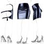 kanersty Womens Faux Leather Sexy Bondage Exposed Butt Mini Package Skirt Cosplay Sex Toy