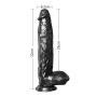 JDesto- 12&quotLifelike Massager Ge Size Massager and Strong Suction Cup Free with Earrings DEPUR (Color : Black)