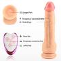 Treediride Realistic Dildo G-spot Vibrator Hands-Free Stimulator with 12 Massage Beads, High Frequency Telescopic Rechargeable Wand Penis with Powerful 7 Vibration Modes and Strong Suction Cup