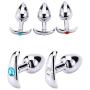 Oolong Silver Metal Ex-pan-sion Hand-held Handle Small Size Ȁmâl Plúg for Men for Women