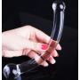 Wowlife Bent Graduate Glass Massager Anal Plug Curve Shape P Spot & G spot Stimulator Crystal Butt Plug Personal Massager Flirt Dildo Dong Penis Anal Toy