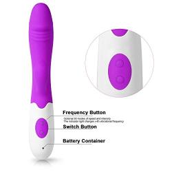 Portable 30-Speed Vibrating Silicone Waterproof Massager Dual Vibration Home Personal Fitness Massage -Purple