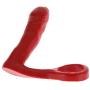 Uncut Asslock Pure Silicone Combo Cock Ring and Butt Plug (Red)