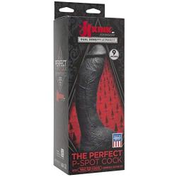 KINK By Doc Johnson The Perfect P-Spot Cock - Dual Density ULTRASKYN - Thick and Curved Realistic Cock - Removable Vac-U-Lock Suction Cup Base - F-Machine and Harness Compatible - Dildo - Black