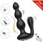 Male Prostate Massager with Testes Stimulation, 9 Speed Vibrating Anal Butt Plug Dual Motors G-spot Vibrator & Anal Stimulator Wireless Remote Anus Sex Toy for Men, Woman & Couples