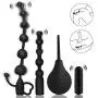 Vibrating Anal Plug Beads 10 Speeds with Enema Bulb Kit, KUUVAL Rechareable Anal Vibrator with Butt Plug Medical Silicone Douche Kit for Men Women and Couple Vibrating Anal Plug Beads 10 Speeds with Enema Bulb Kit, KUUVAL Rechareable Anal Vibrator with Butt Plug Medical Silicone Douche Kit for Men Women and Couple