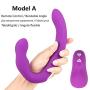 USB Rechargeable Strapless Strapon SiliconeVibrato Strap Dong