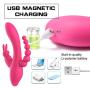 Villvi 12 Speeds T-hrusting R-otating New Curved Shaf Big Rabbit Wand Toy for Women&Couples Waterproof&Whisper Quie