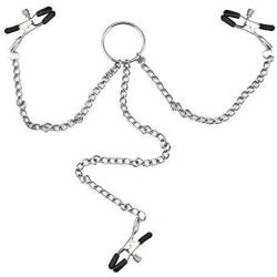 LoveSex Three Nipple Clamps Clit Clamps Set with Metal Chains three Nipple Clamps